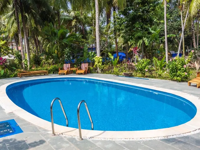 Oval backyard pool